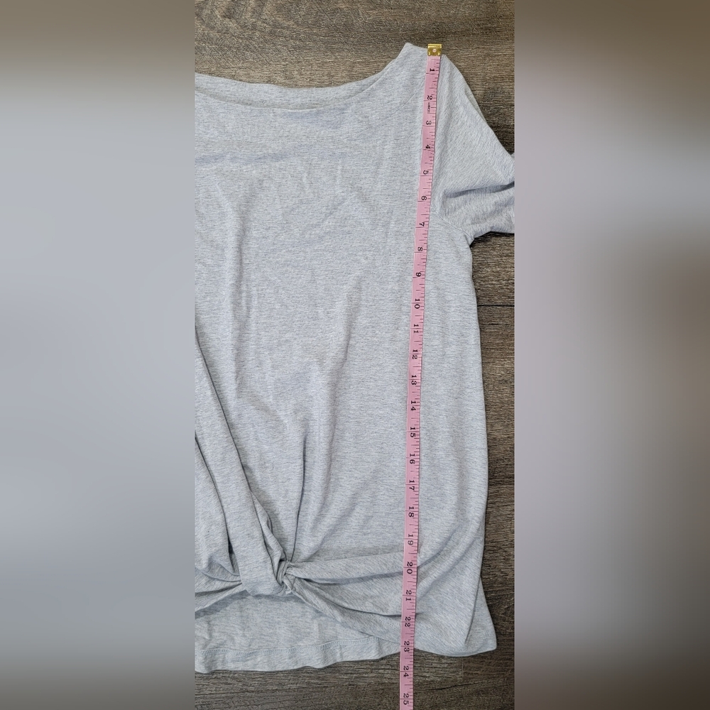 Lilly Pulitzer Maci Twist Front Top Women's S Grey 3/4 Sleeve Pima Cotton Stretc - Picture 11 of 13